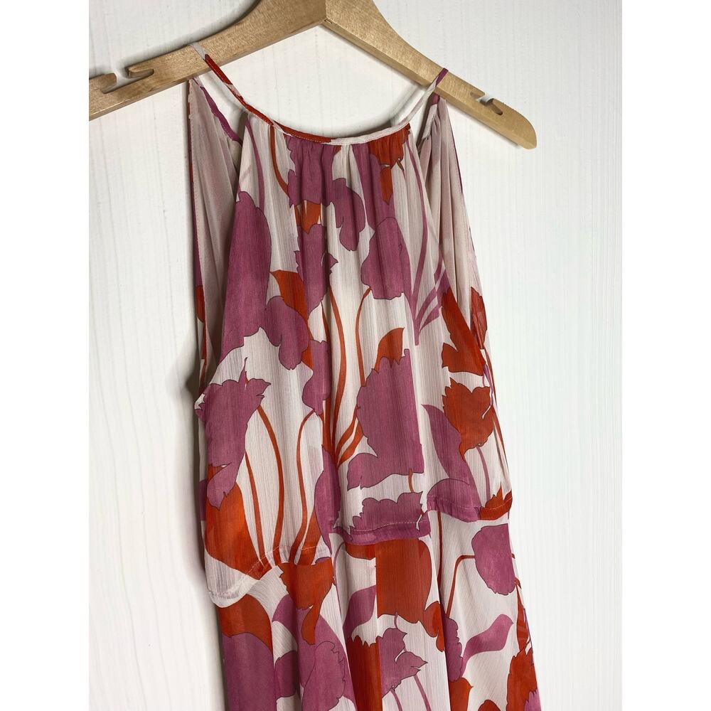 Mango Floral Pink Sleeveless Halter Maxi Gown Dress NWT US 4 - Picture 14 of 16